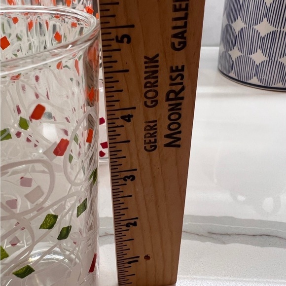 Vintage drinking glasses 1950’s confetti Colorful Geometric Tumbler spring ! - Picture 3 of 4